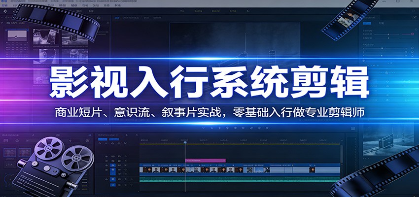 影视系统剪辑，商业短片、意识流、叙事片实战，零基础入行做专业剪辑师-淘秘副业