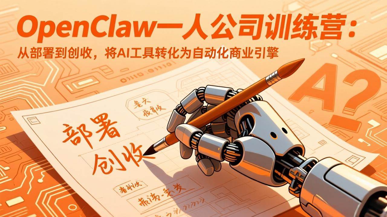 （17540期）OpenClaw一人公司训练营：从部署到创收，将AI工具转化为自动化商业引擎-淘秘副业