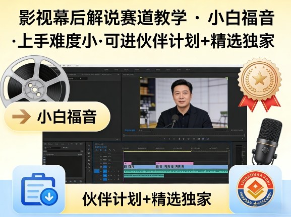 某大佬的影视幕后解说赛道教学，小白福音，上手难度小，可进伙伴计划+精选独家-淘秘副业