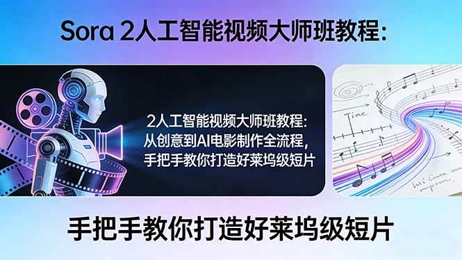 （17688期）Sora 2人工智能视频大师班教程：从创意到AI电影制作全流程，手把手教你打造好莱坞级短片-淘秘副业