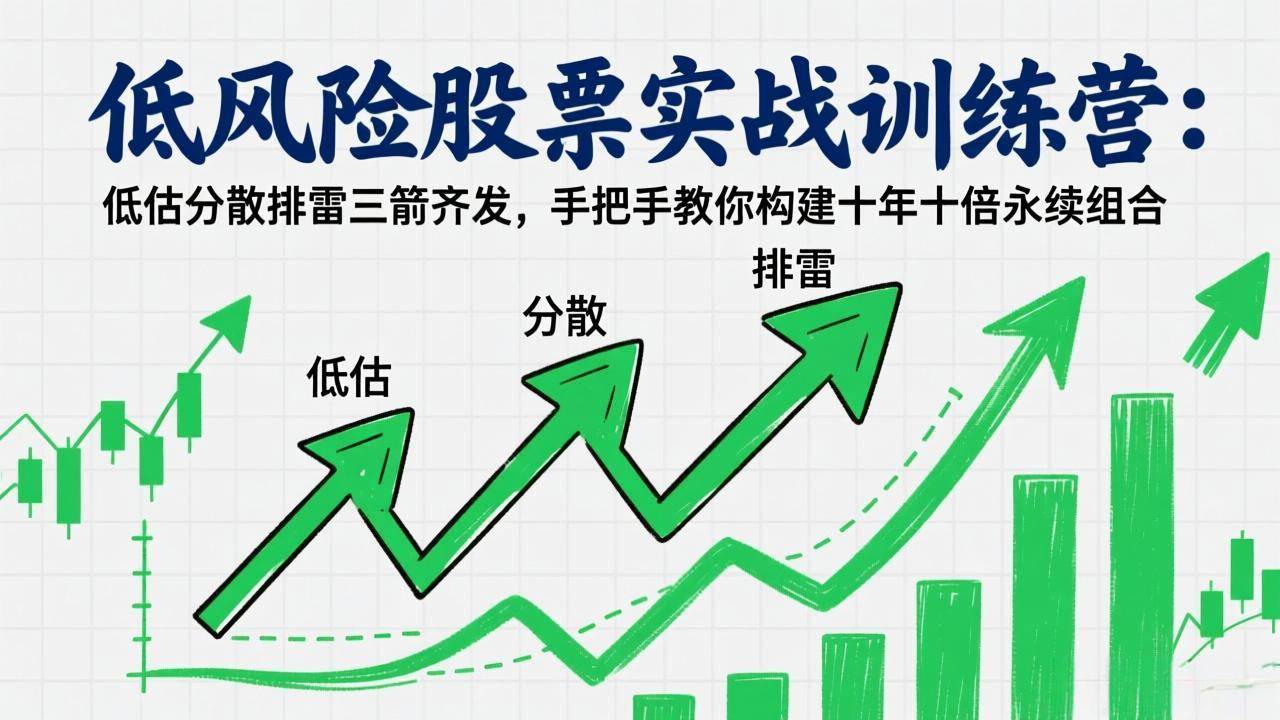 （17487期）低风险股票实战训练营：低估分散排雷三箭齐发，手把手教你构建十年十倍永续组合-淘秘副业